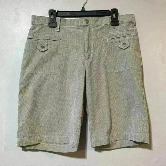 Lee Pants - Lee Shorts Womens Size 14 Medium Comfort Waistband Stretch Striped Bermuda Beach